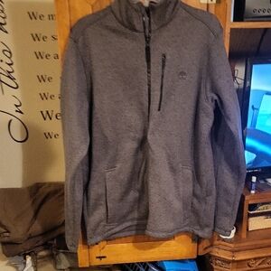 Timberland Men's Charcoal Zip-Up Sweater Gray MEDIUM